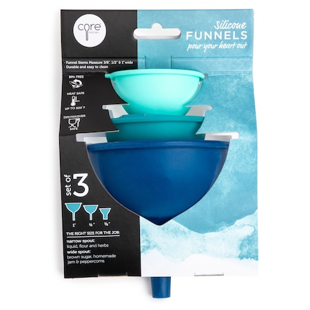 Core Kitchen 3pc Silicone Funnels - SM/LB/SP 25230